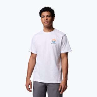 Pánske tričko Columbia Kettle River Outdoor Tee white/circular linescape