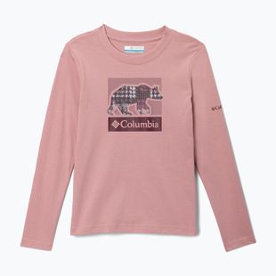 Detské trekingové tričko longsleeve Columbia Hazeldel Hill Graphic Tee eraser pink/barely printed