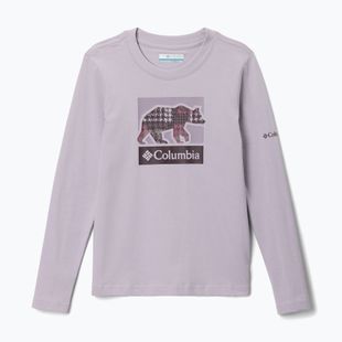 Detské trekingové tričko longsleeve Columbia Hazeldel Hill Graphic Tee lavender pearl/barely printed