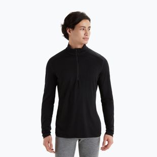 Pánske termoaktívne tričko longsleeve icebreaker Merino 200 Oasis Half Zip black