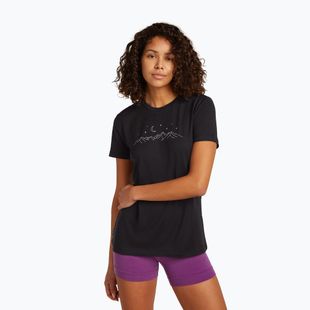 Dámske trekingové tričko icebreaker Merino 150 Tech Lite SS Tee Sparkling Stars black
