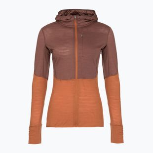 Dámska trekingová mikina icebreaker Merino 200 Realfleece Descender Zip Hoodie dusty clay