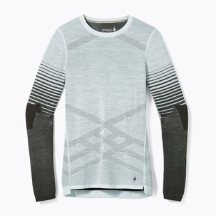 Dámska termoakčná mikina Smartwool Intraknit Thermal Merino Base Layer Pattern Crew aqua