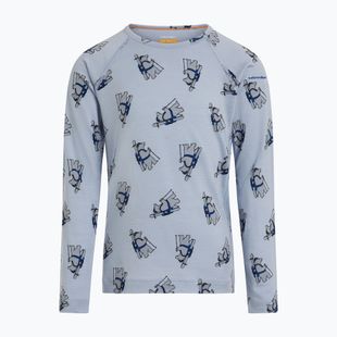 Detská termo mikina Icebreaker Merino 200 Oasis Crewe Bear Tour Zinc Blue/Aop
