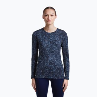 Dámske tričko longsleeve icebreaker Merino 200 Oasis Crewe Moss Bloom navy/dawn/aop