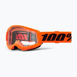 Detské cyklistické okuliare 100% Strata 2 Junior neon orange/clear