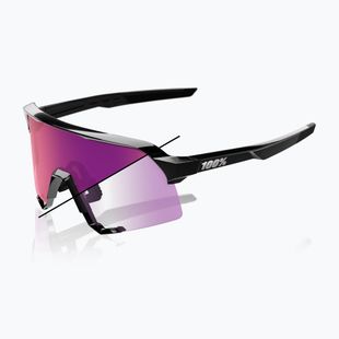 Slnečné okuliare 100% S3 LE gloss black/purple flash mirror photochromic