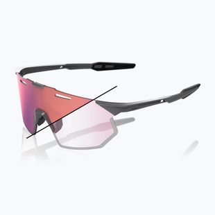 Slnečné okuliare 100% Hypercraft SQ gloss light grey/rose gold mirror photochromic