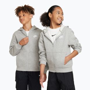 Detská mikina Nike Sportswear Club Fleece dark grey heather/base grey/white