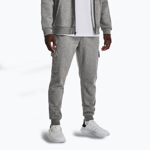 Pánske nohavice Under Armour Rival Fleece Cargo Jogger castlerock light heather / white