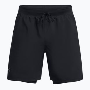 Pánske bežecké šortky Under Armour Launch 7" 2IN1 black/black/reflective