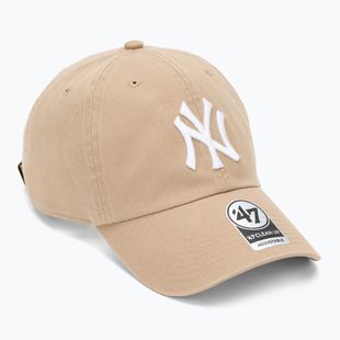 47 Značka MLB New York Yankees CLEAN UP W/No Loop Label khaki baseballová čiapka