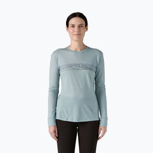Dámske tričko longsleevePatagonia Cap Cool Merino Blend Graphic strata stripe: thermal blue