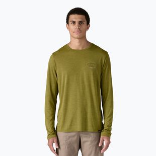 Pánske tričko longsleeve Patagonia Cap Cool Daily Graphic Lands clean climb roots/graze green x-dye