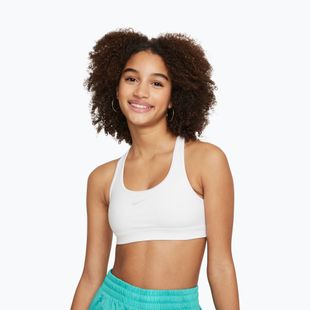 Detská tréningová podprsenka Nike Swoosh white/pure platinum