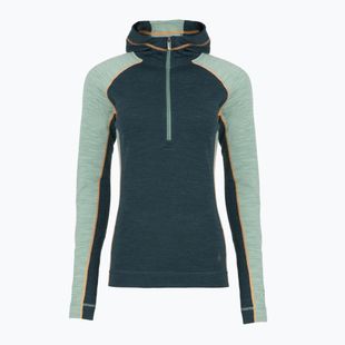 Dámska termo mikina Thermal Merino Base Layer 1/2 Zip Hoodie Boxed twilight/arctic green