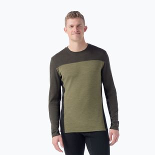 Pánsky termoaktívny longsleeve Smartwool Classic Thermal Merino Base Layer Colorblock winter moss