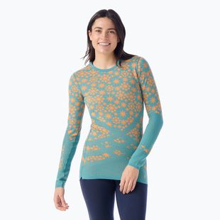 Dámska termoaktívna mikina Smartwool Intraknit Thermal Merino Base Layer Pattern Crew cascade