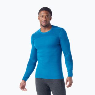 Pánska termoaktívna mikina Smartwool Intraknit Thermal Merino Base Layer Crew nival blue/navy