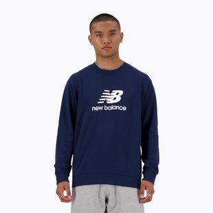 Pánska mikina New Balance Stacked Logo French Terry Crew nb navy