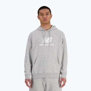 Pánska mikina New Balance Stacked Logo French Terry Hoodie athletic grey