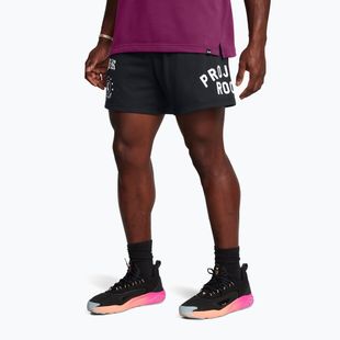 Pánske šortky Under Armour Project Rock Terry Badge Of Honor Fleece black
