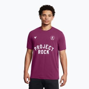 Pánske tréningové tričko Under Armour Project Rock Badge Of Honor purple