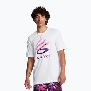 Pánske tričko Under Armour Curry Logo Trend white/purple