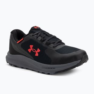 Pánska bežecká obuv Under Armour Charged Bandit Trail 3 black/black/racer red