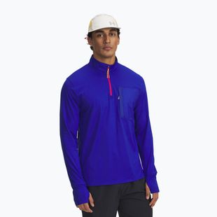 Pánska bežecká mikina Under Armour Trail Run Quarter Zip kráľovská/reflexná