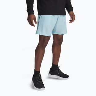 Pánske tréningové šortky Under Armour Woven Wordmark stream/black