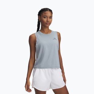 Dámsky fitness top Under Armour Rush Energy Crop Tank downpour gray/downpour gray
