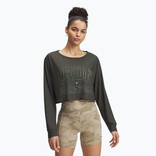 Dámske tričko Under Armour Project Rock IP baroque green/city khaki/city khaki s dlhým rukávom