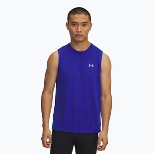 Pánske bežecké tielko tank top Under Armour Trail Run Launch Tank royal/reflective