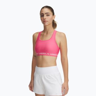 Športová podprsenka Under Armour Crossback Mid super pink/white