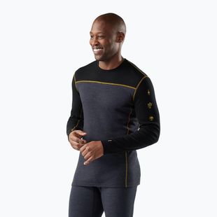 Pánske termo tričko longsleeve Smartwool Classic Thermal Merino Base Layer Colorblock Crew Boxed charcoal/honey gold