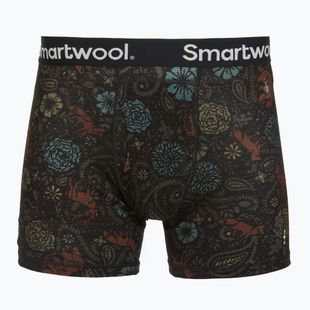 Pánske termo boxerky Smartwool Merino Print Boxer Brief Boxed black paisley