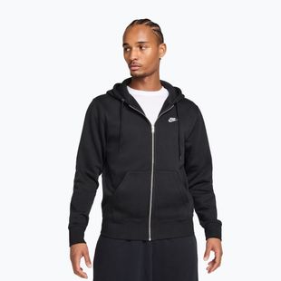 Pánska mikina Nike Club Full Zip Hoodie black/black/white