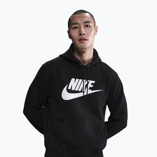 Pánska mikina Nike Club Pullover Hoodie black/black/white