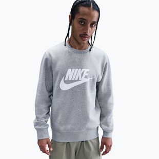 Pánska mikina Nike Sportswear Club Graphic Fleece Crew dark grey heather/white