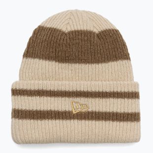 Dámska zimná čiapka New Era Stripe Cuff Knit Beanie beige