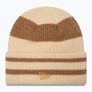 Dámska zimná čiapka New Era Stripe Cuff Knit Beanie beige