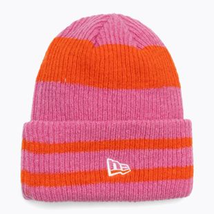 Dámska zimná čiapka New Era Stripe Cuff Knit Beanie pastelovo ružová