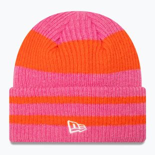 Dámska zimná čiapka New Era Stripe Cuff Knit Beanie pastelovo ružová