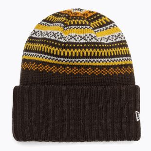 Dámska zimná čiapka New Era Rail Isle Cuff Knit Beanie tmavohnedá