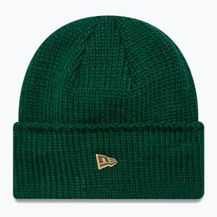 Zimná čiapka New Era Metal Pin Wide Cuff Knit Beanie dark green