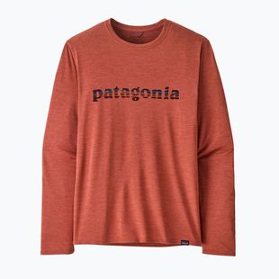 Pánske tričko longsleeve Patagonia Cap Cool Daily Graphic Shirt '73 text logo / potters red x-dye