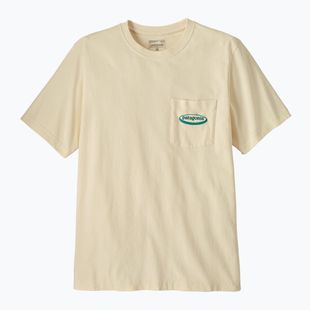 Pánske tričko Patagonia Midweight '95 Oval Logo Pocket Tee undyed natural