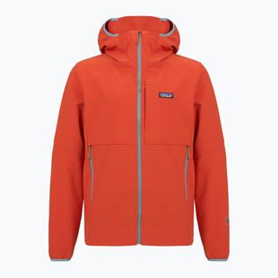 Pánska softshellová bunda Patagonia R1 TechFace Hoody hot ember