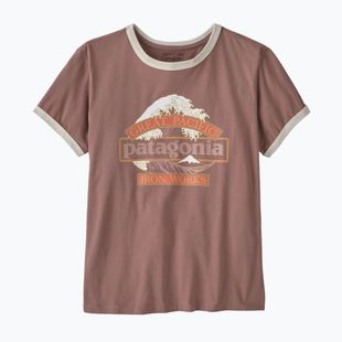 Dámske tričko Patagonia Great Waves Ringer Tee moonrise taupe
